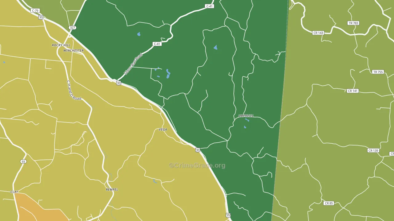 Vega, OH Map of Vandalism Rates