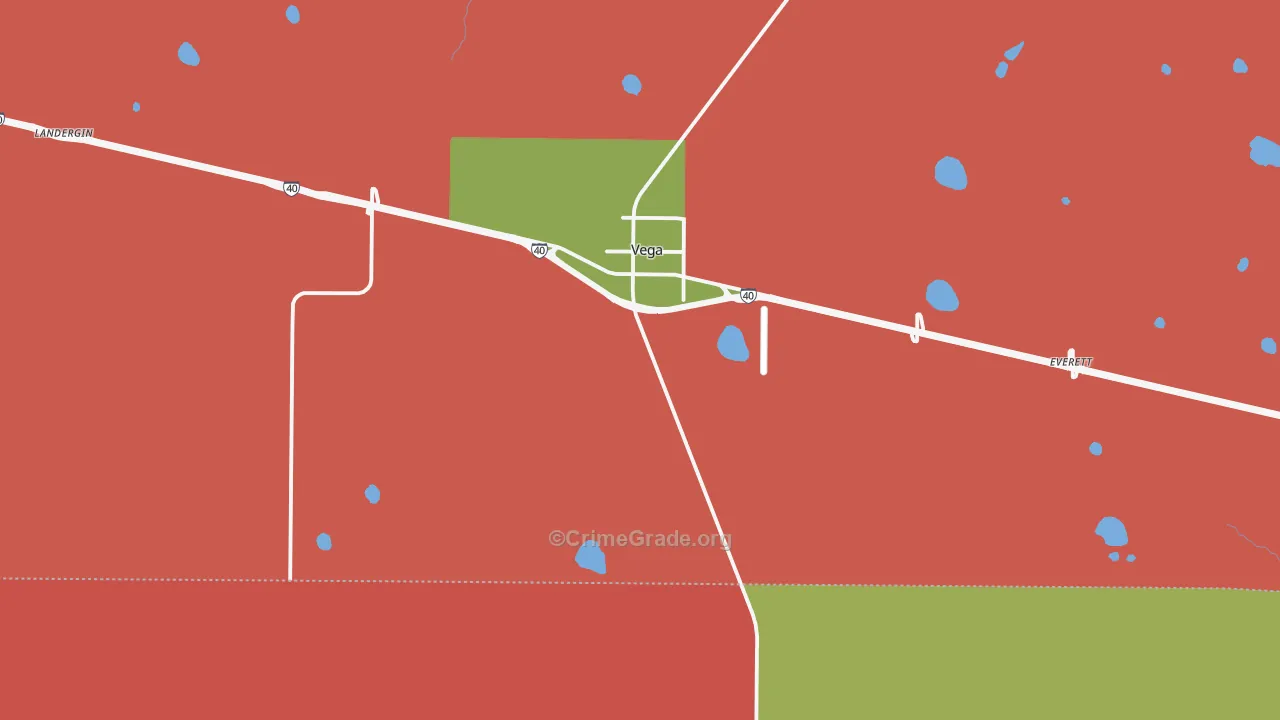 Vega, TX Map of Vandalism Rates