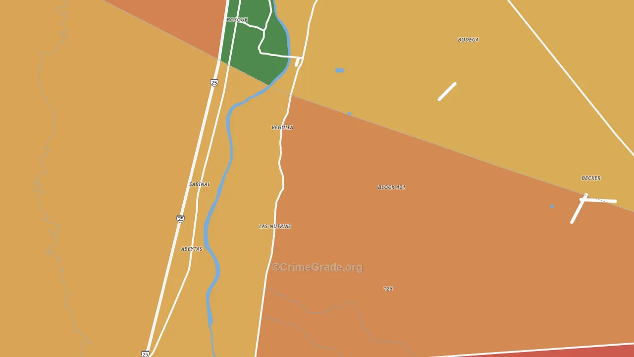 Veguita, NM Map of Vandalism Rates