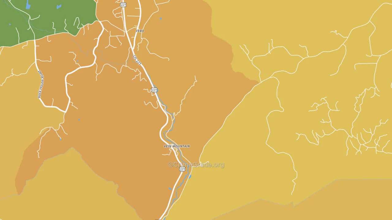 Vein Mountain, NC Map of Vandalism Rates