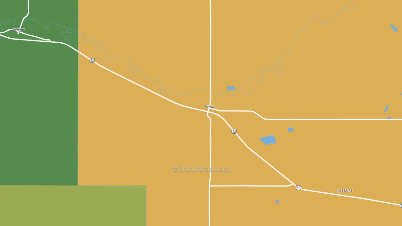 Velva, ND Map of Vandalism Rates