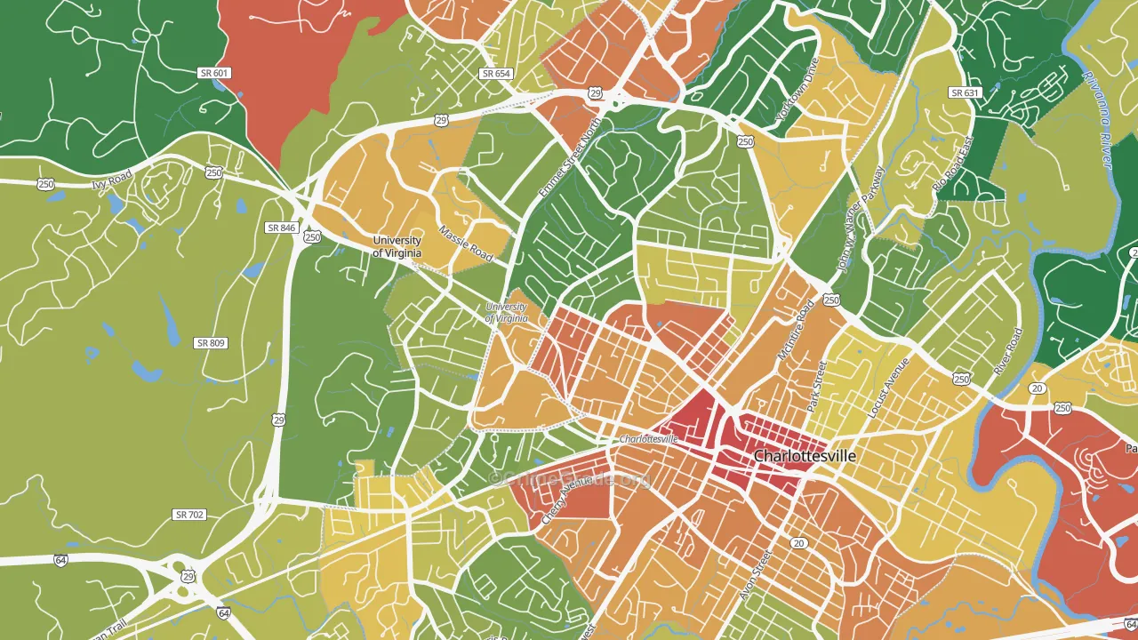 Venable, Charlottesville, VA Map of Vandalism Rates