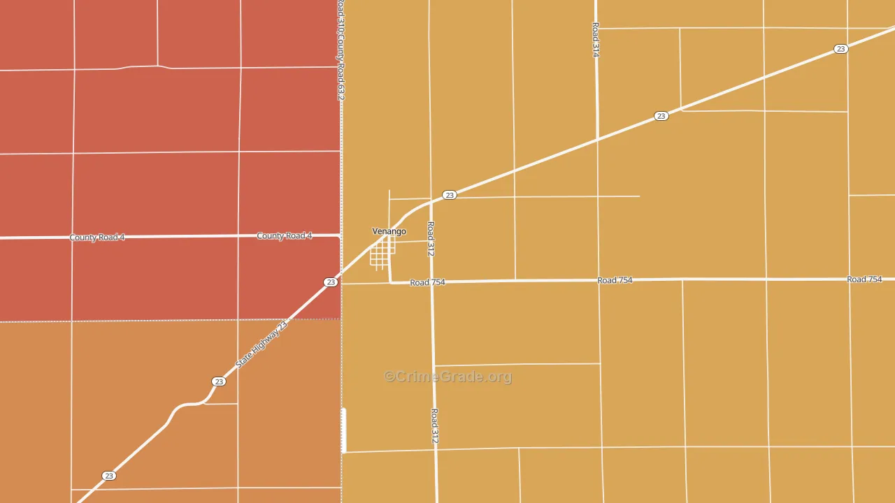 Venango, NE Map of Vandalism Rates