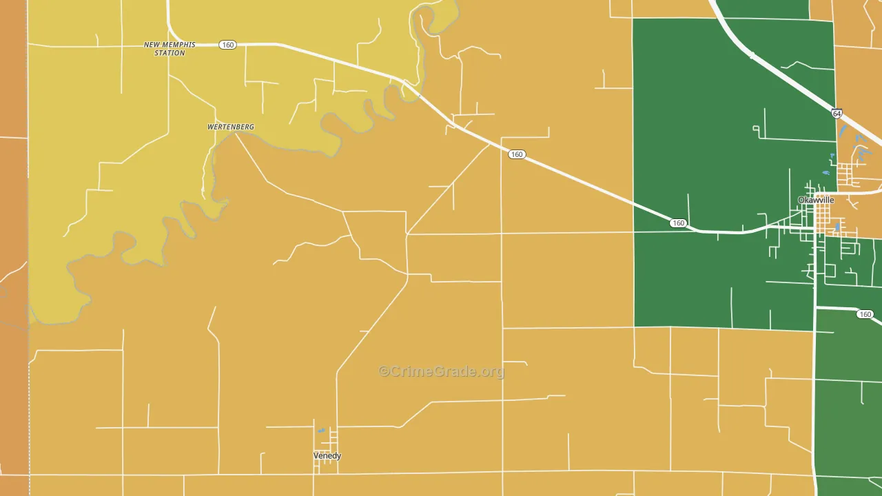 Venedy, IL Map of Vandalism Rates