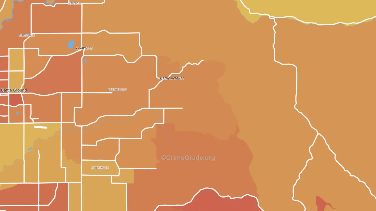 Venersborg, WA Map of Vandalism Rates