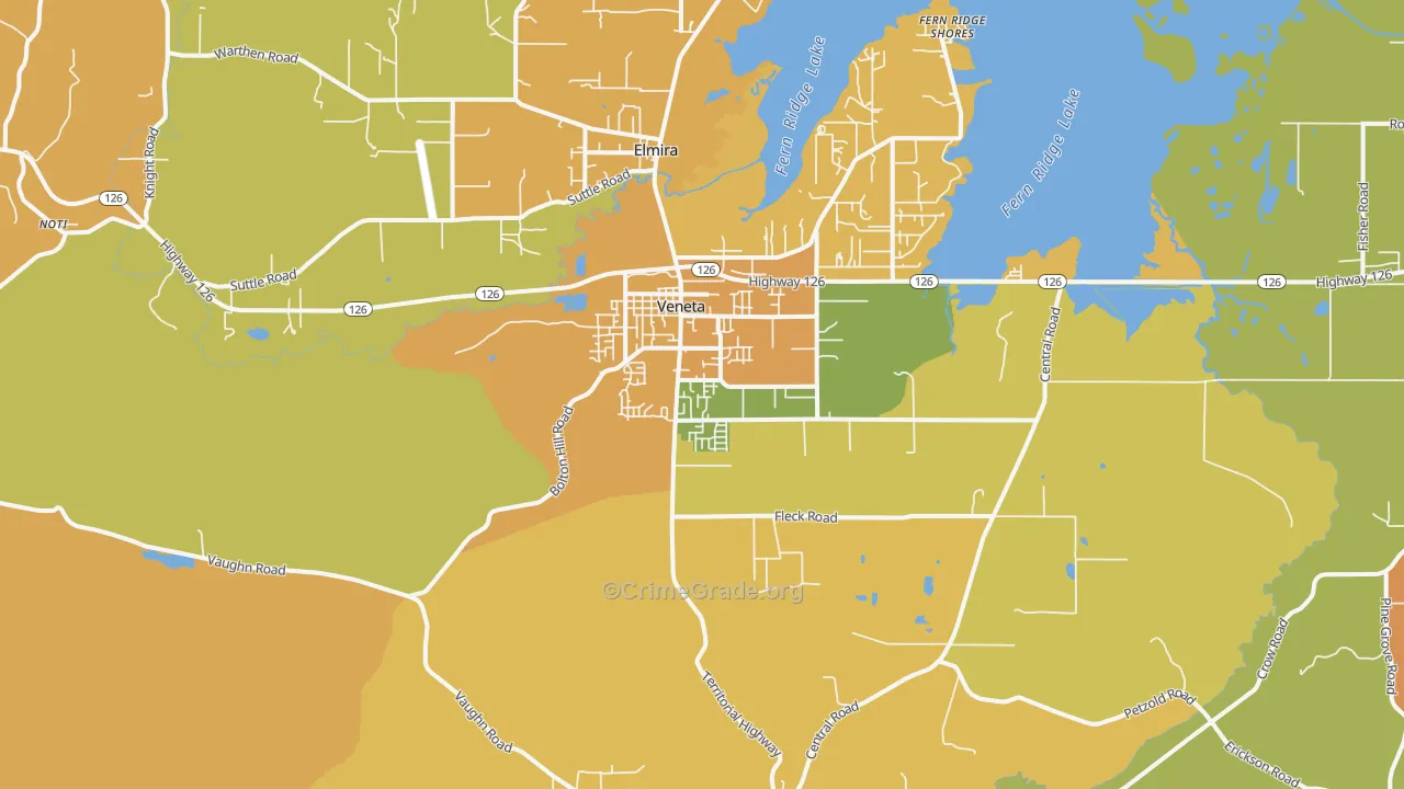 Veneta, OR Map of Vandalism Rates