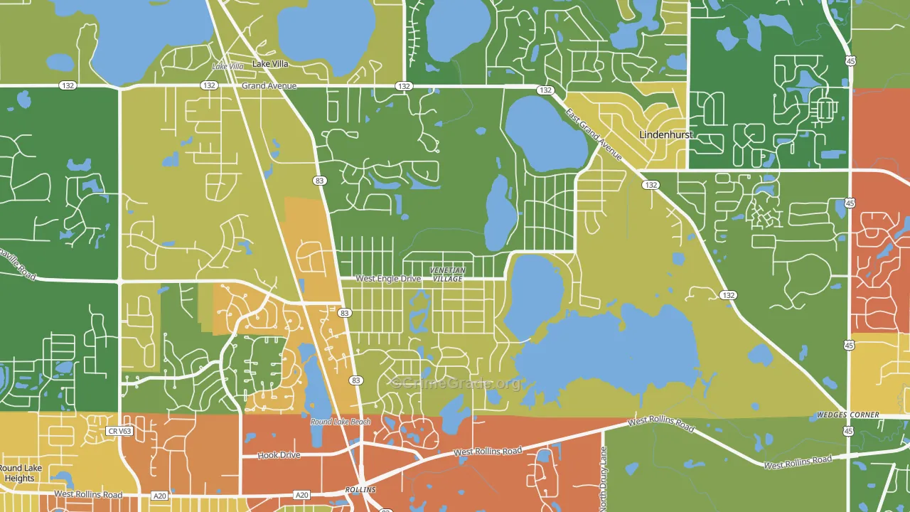 Venetian Village, IL Map of Vandalism Rates