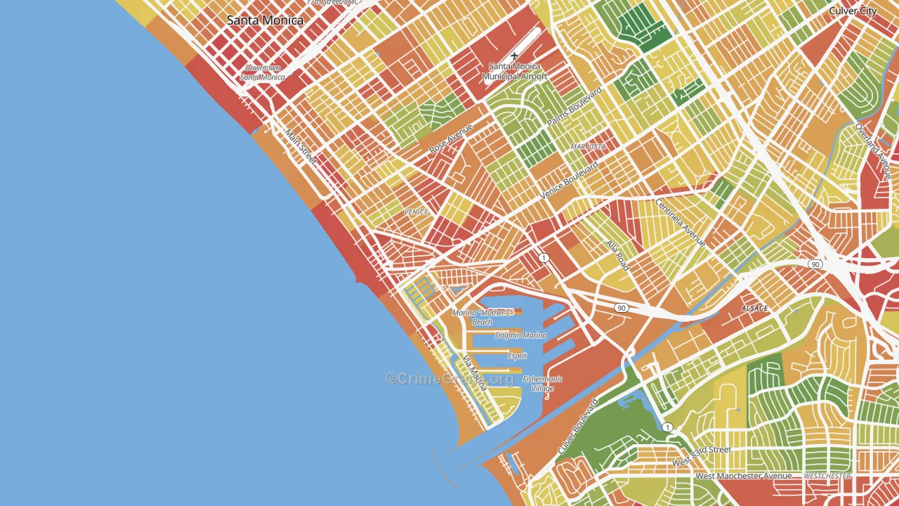 Venice, CA Map of Vandalism Rates