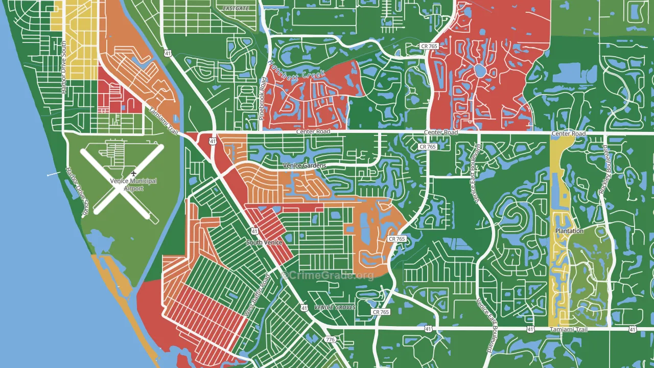 Venice Gardens, FL Map of Vandalism Rates