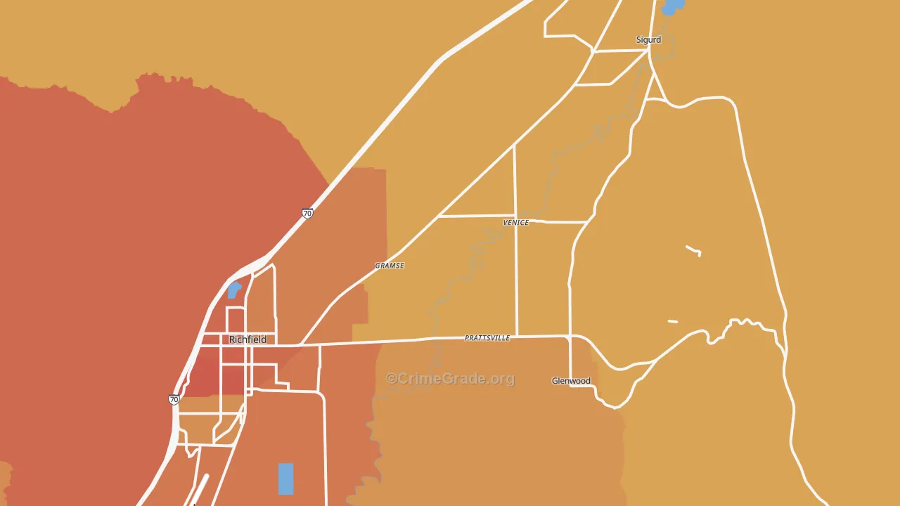 Venice, UT Map of Vandalism Rates