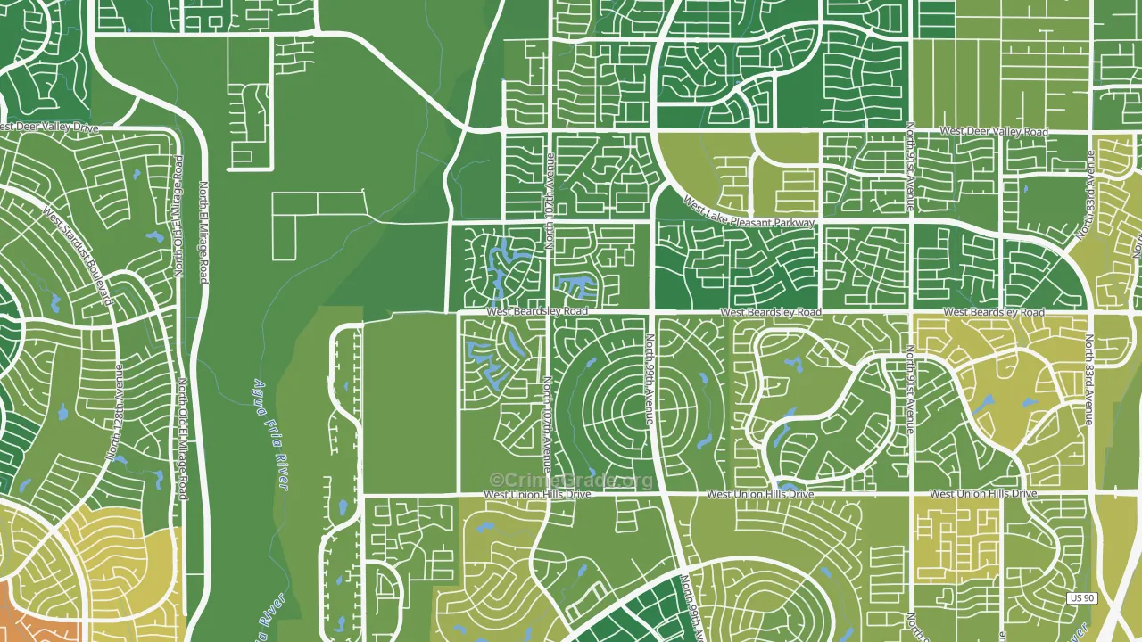 Ventana Lakes, Peoria, AZ Map of Vandalism Rates