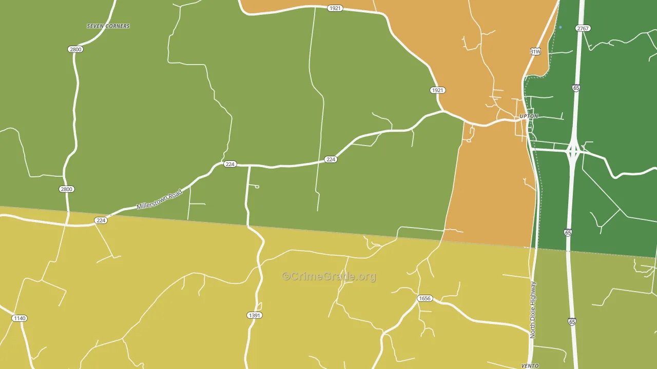 Vento, KY Map of Vandalism Rates