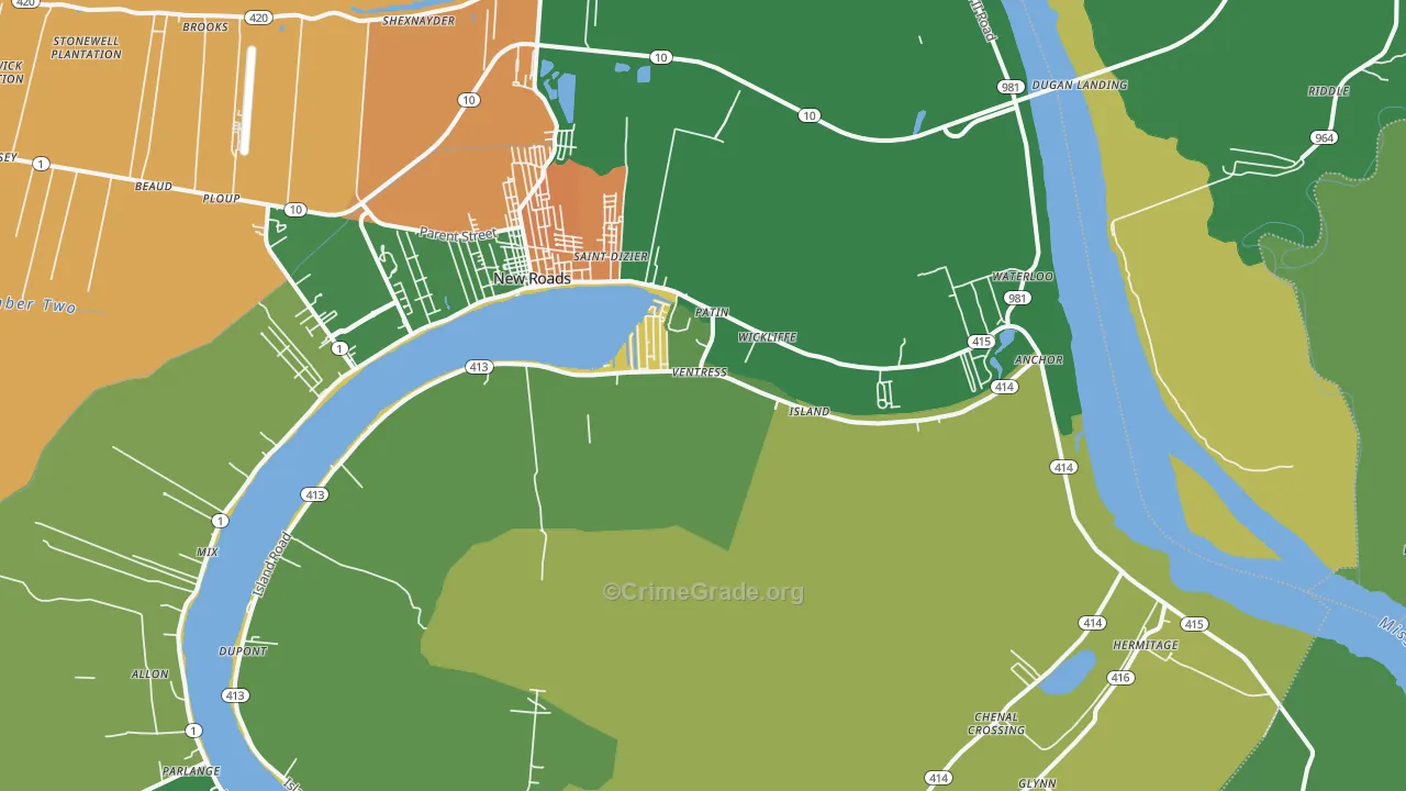 Ventress, LA Map of Vandalism Rates
