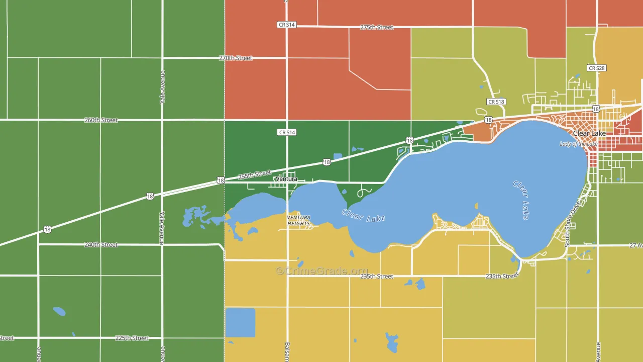 Ventura, IA Map of Vandalism Rates