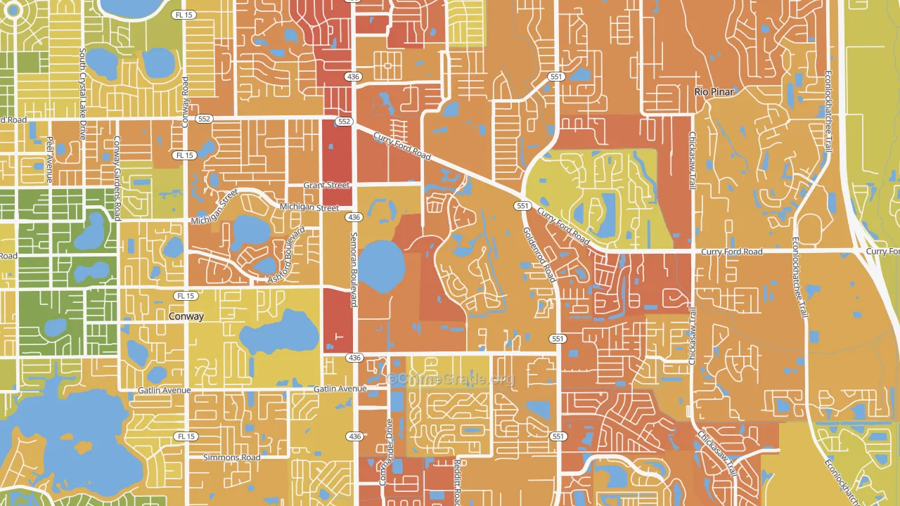Ventura, Orlando, FL Map of Vandalism Rates