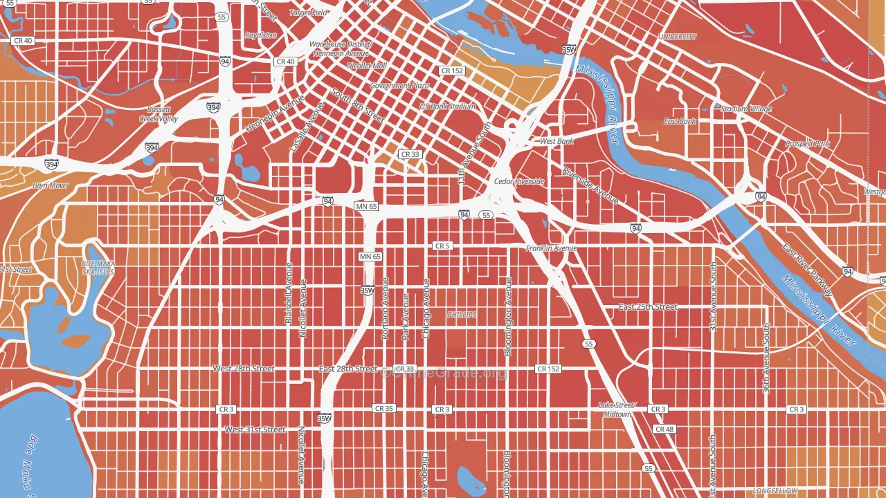 Ventura Village, Minneapolis, MN Map of Vandalism Rates