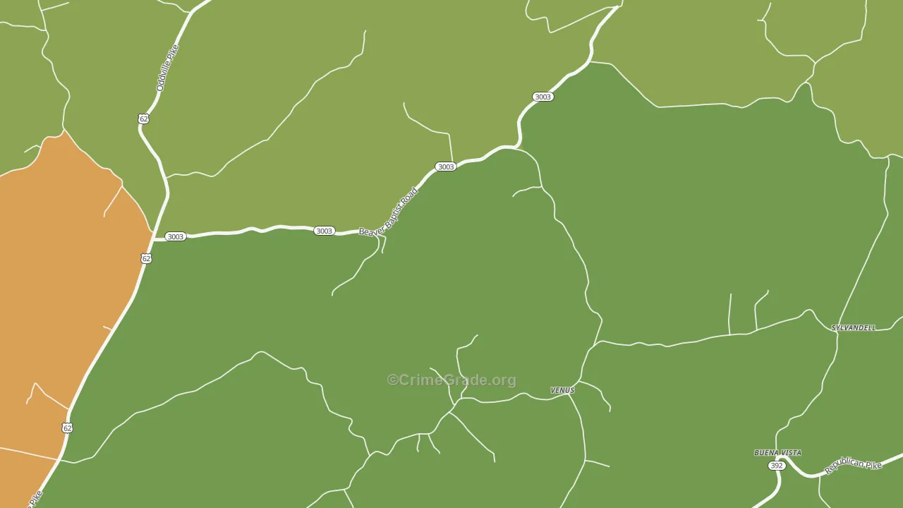 Venus, KY Map of Vandalism Rates