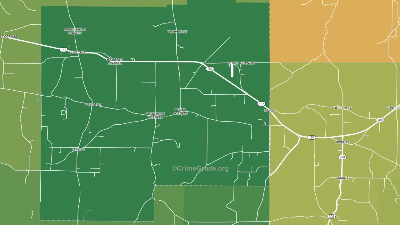 Venus, PA Map of Vandalism Rates