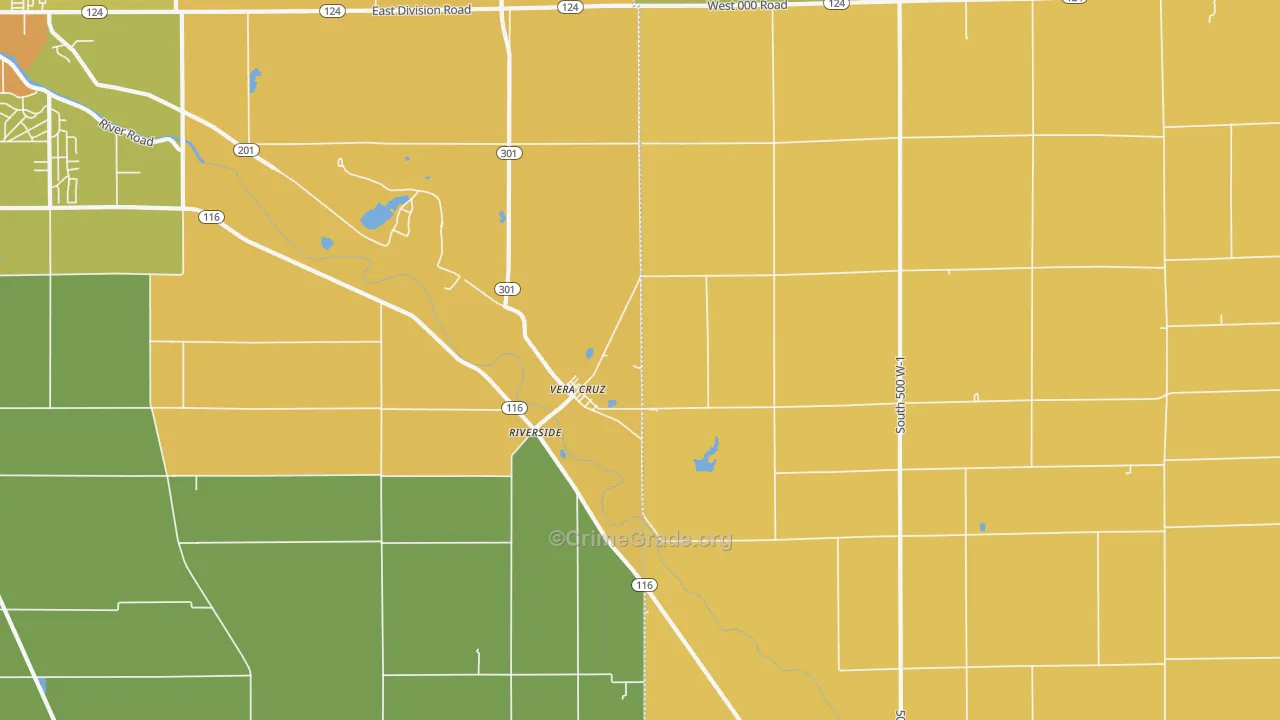 Vera Cruz, IN Map of Vandalism Rates