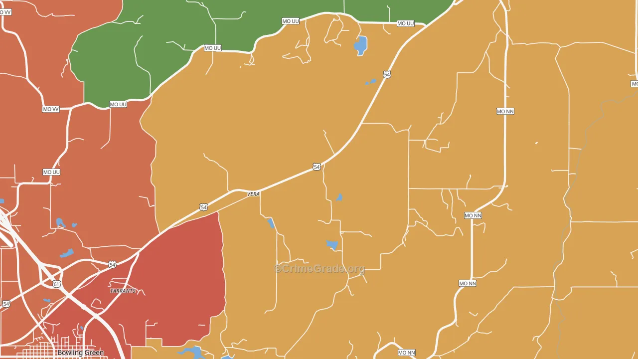 Vera, MO Map of Vandalism Rates