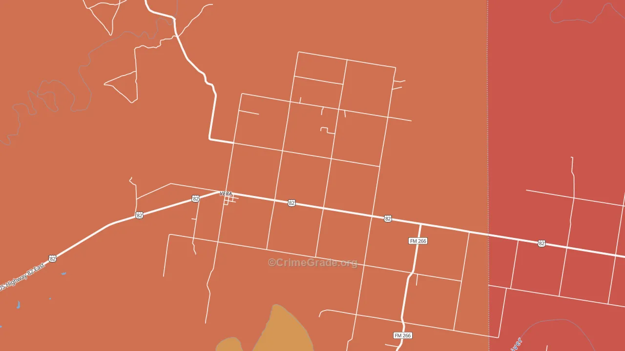 Vera, TX Map of Vandalism Rates