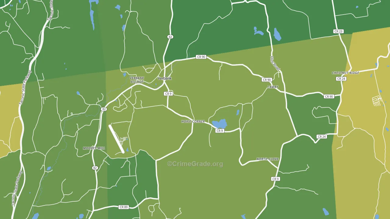 Verbank, NY Map of Vandalism Rates