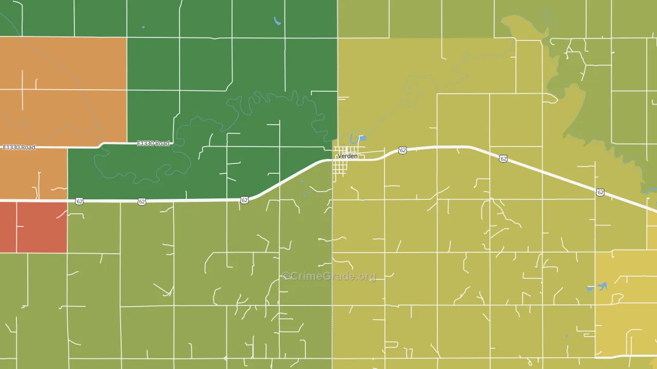 Verden, OK Map of Vandalism Rates