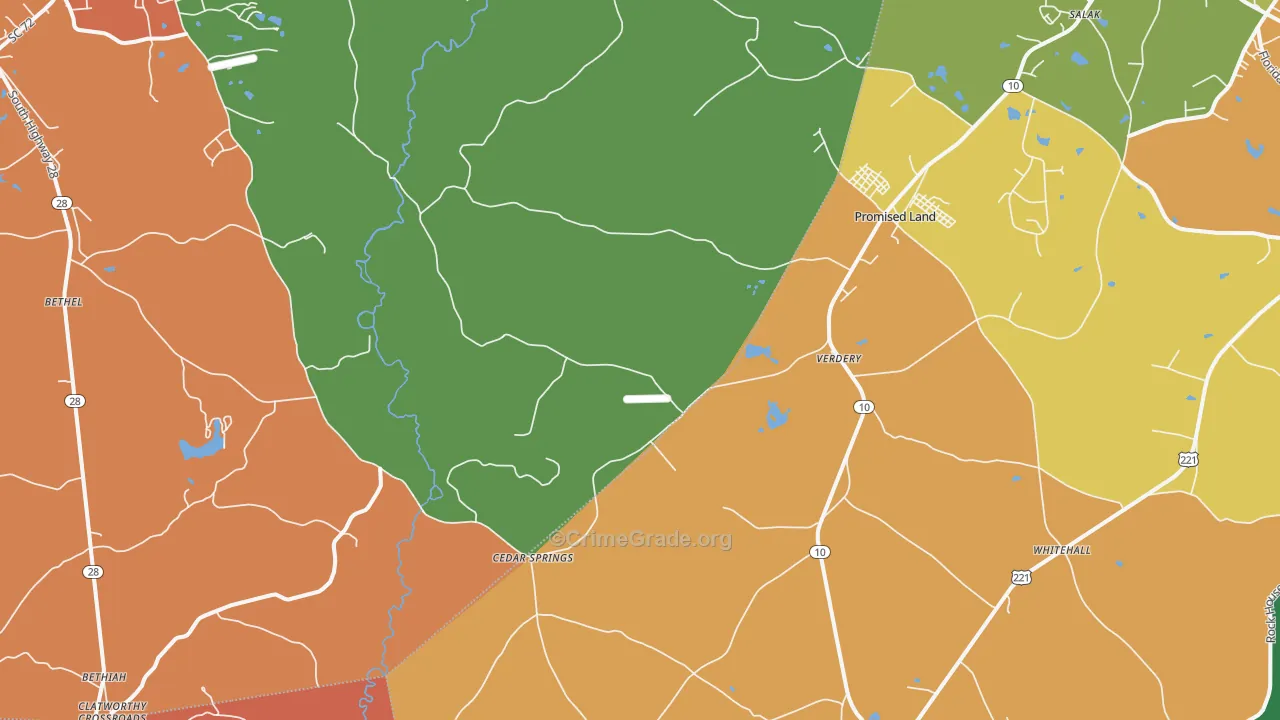 Verdery, SC Map of Vandalism Rates