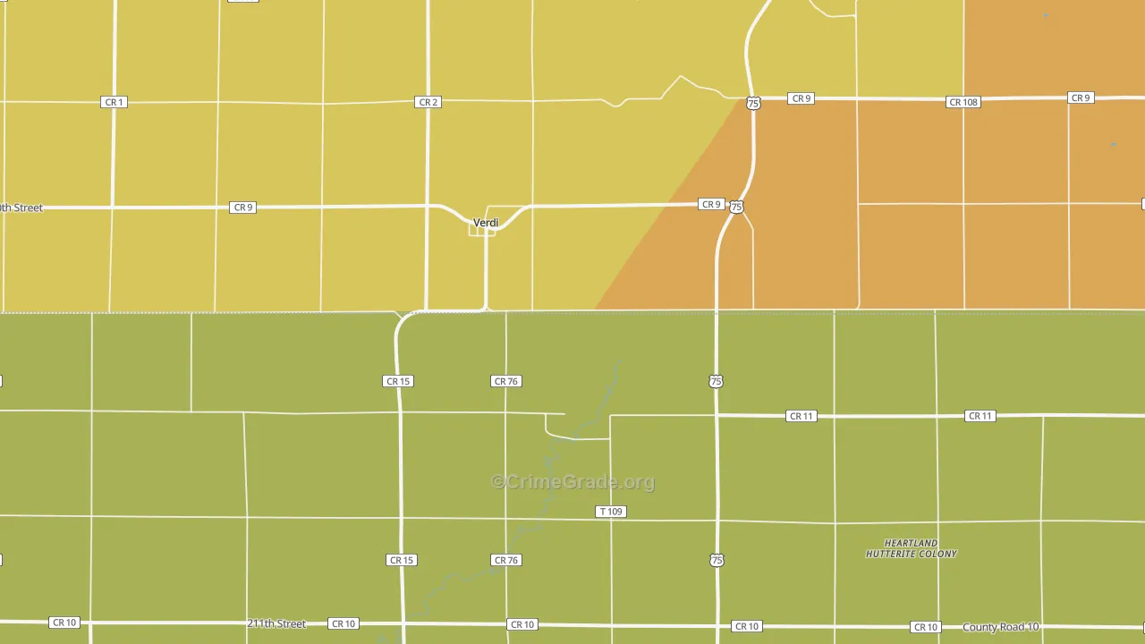 Verdi, MN Map of Vandalism Rates
