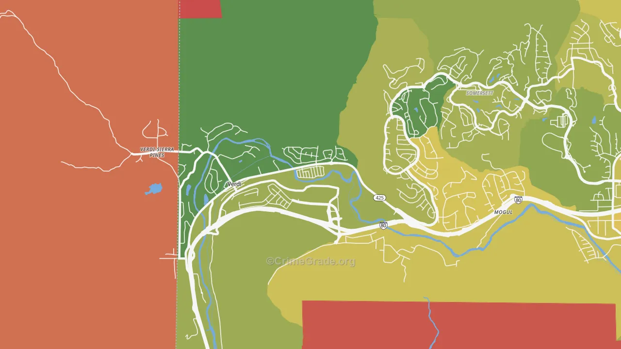 Verdi, NV Map of Vandalism Rates