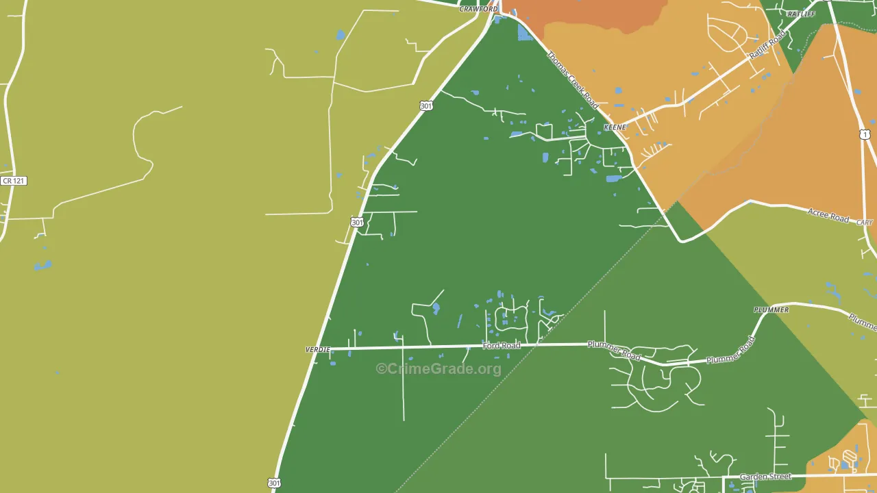 Verdie, FL Map of Vandalism Rates