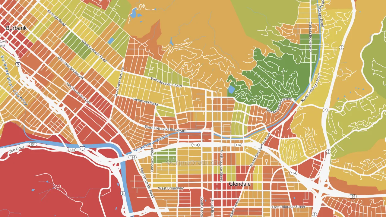 Verdugo Viejo, Glendale, CA Map of Vandalism Rates