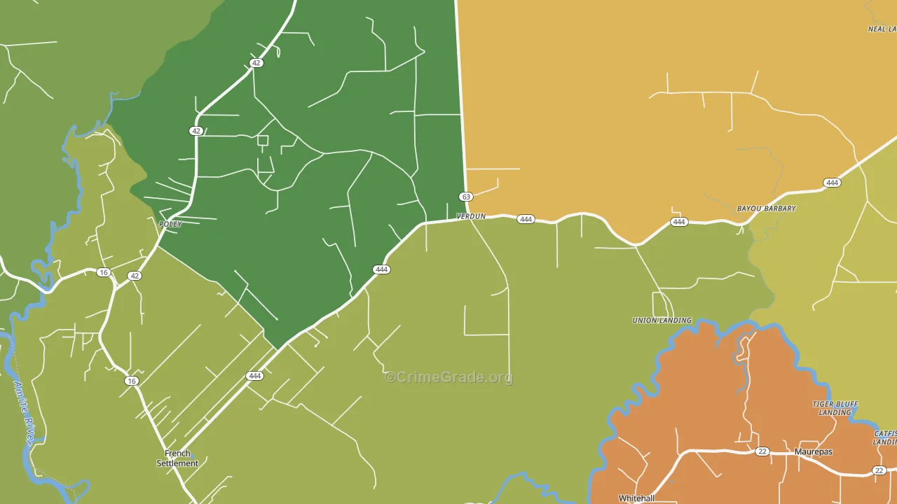 Verdun, LA Map of Vandalism Rates