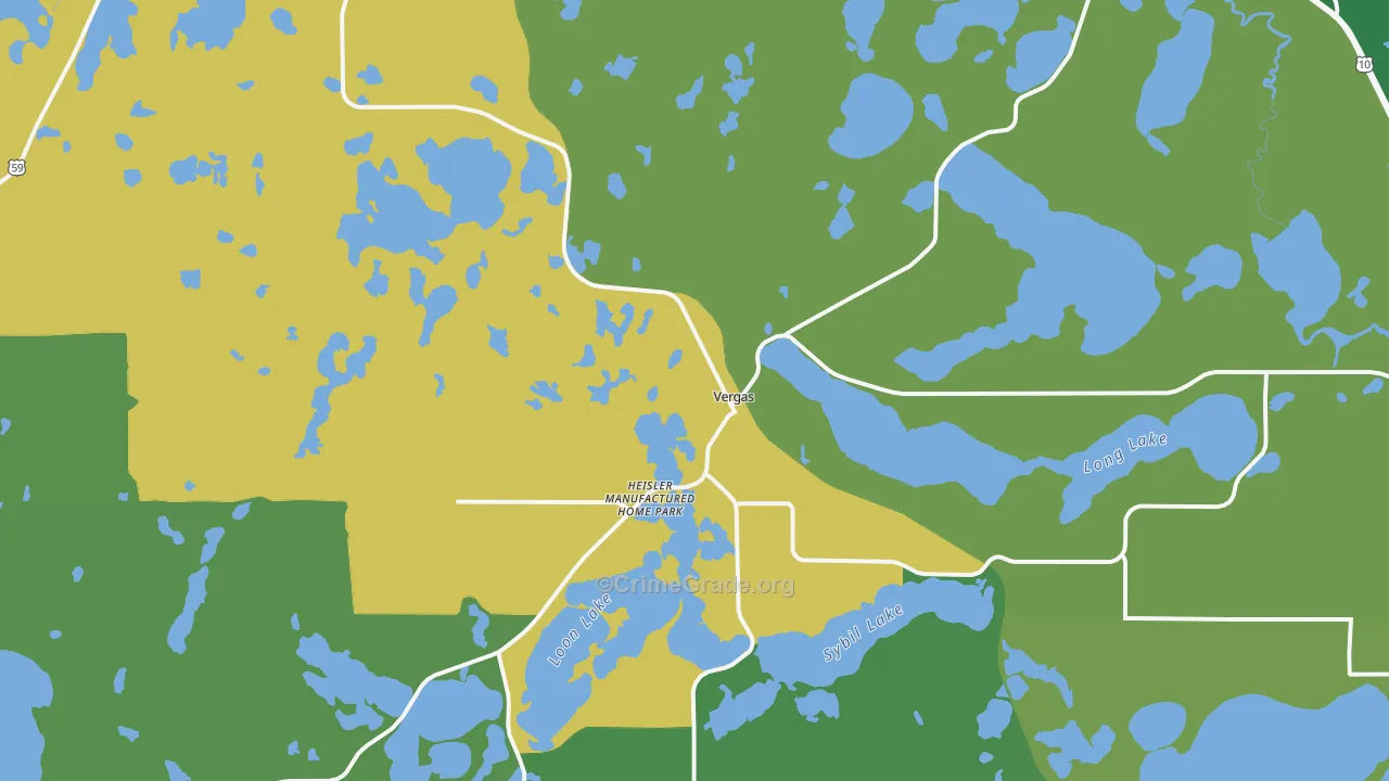 Vergas, MN Map of Vandalism Rates