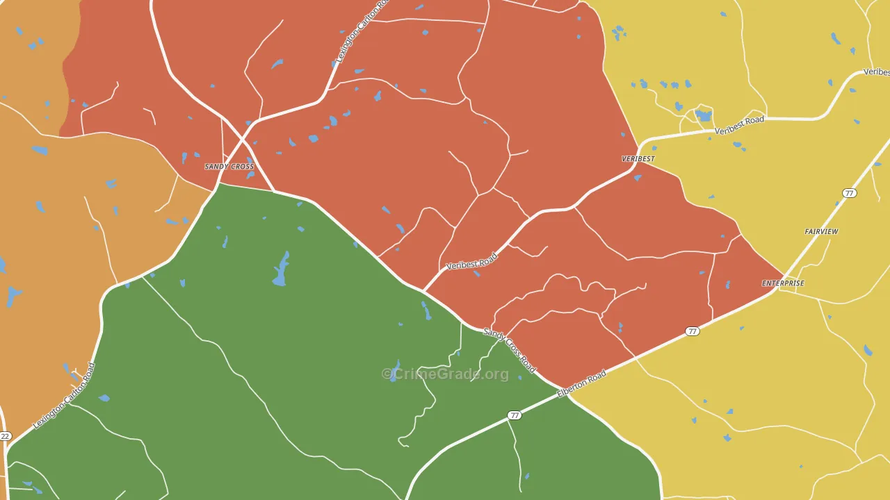 Veribest, GA Map of Vandalism Rates