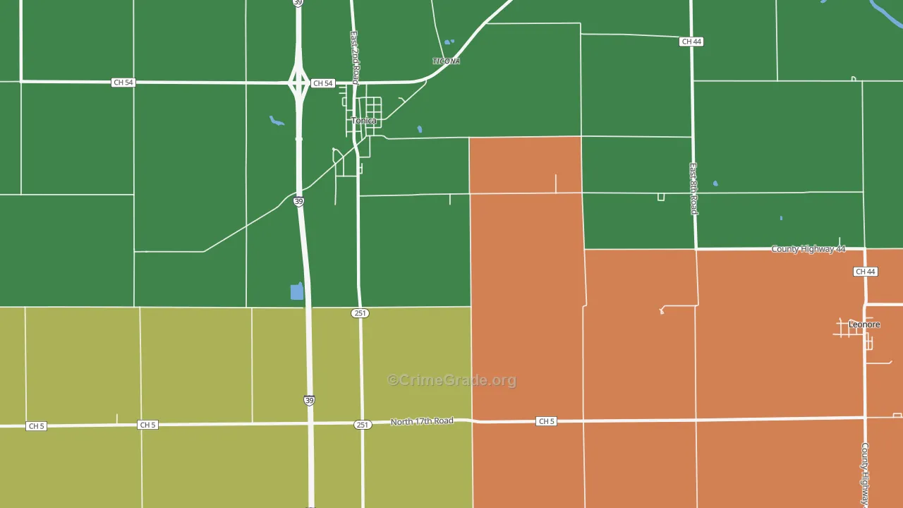 Vermilionville, IL Map of Vandalism Rates