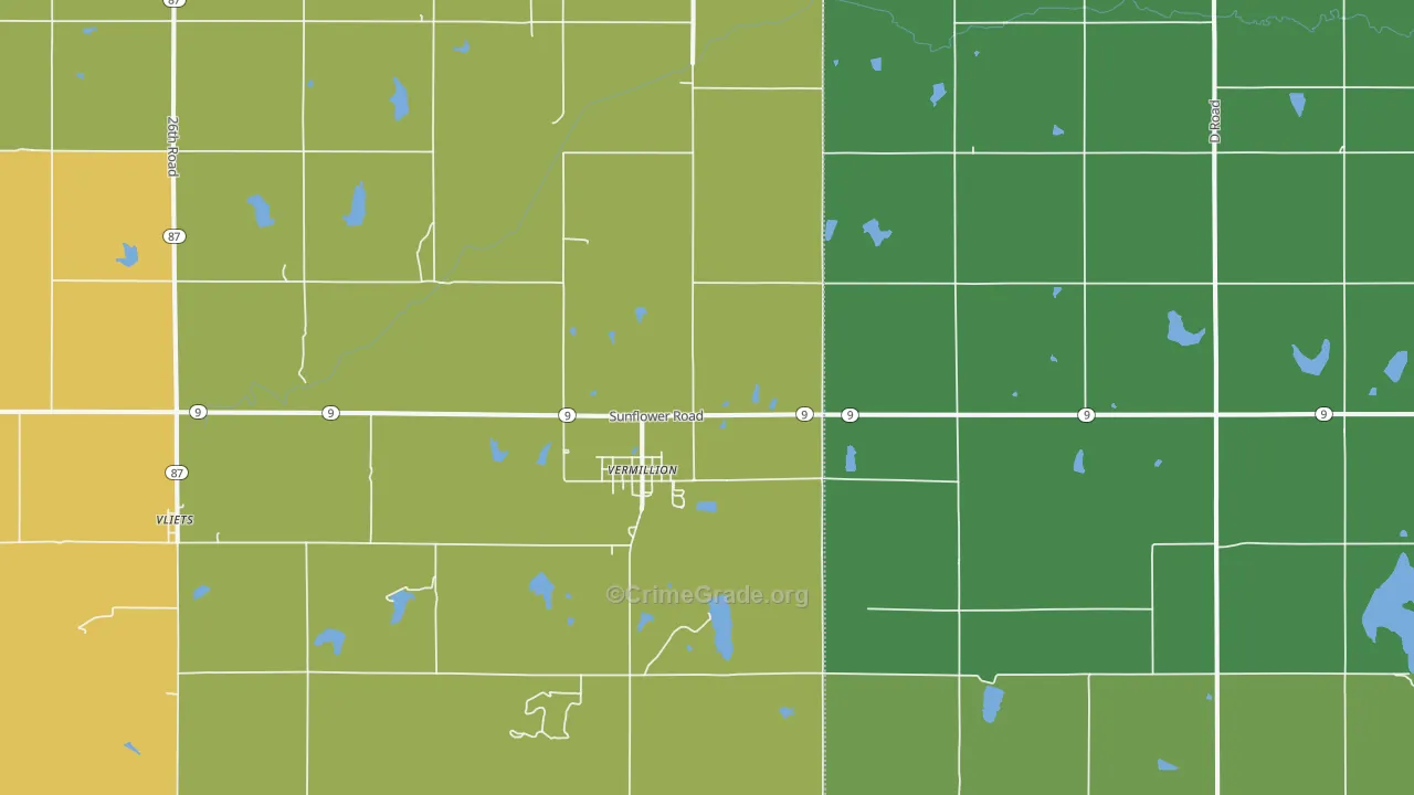 Vermillion, KS Map of Vandalism Rates