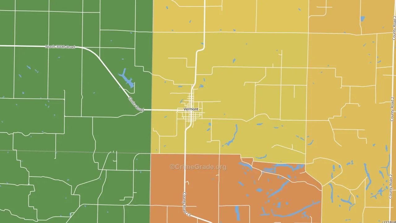 Vermont, IL Map of Vandalism Rates
