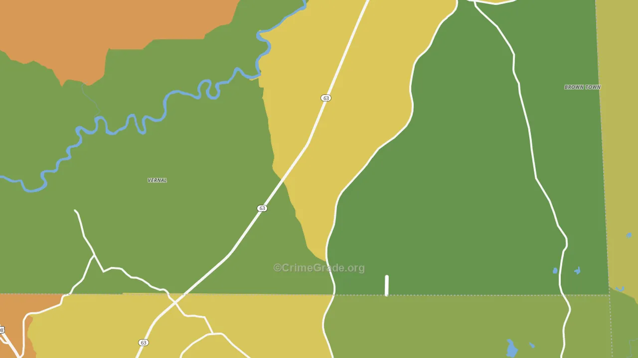 Vernal, MS Map of Vandalism Rates
