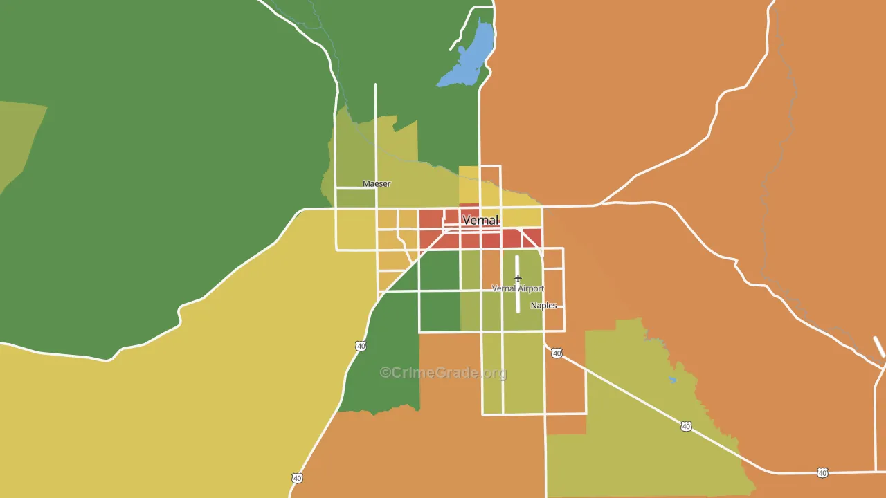 Vernal, UT Map of Vandalism Rates