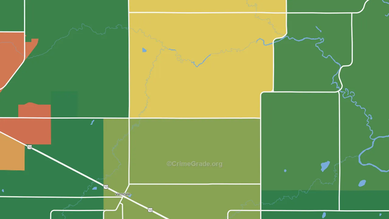 Verndale, MN Map of Vandalism Rates