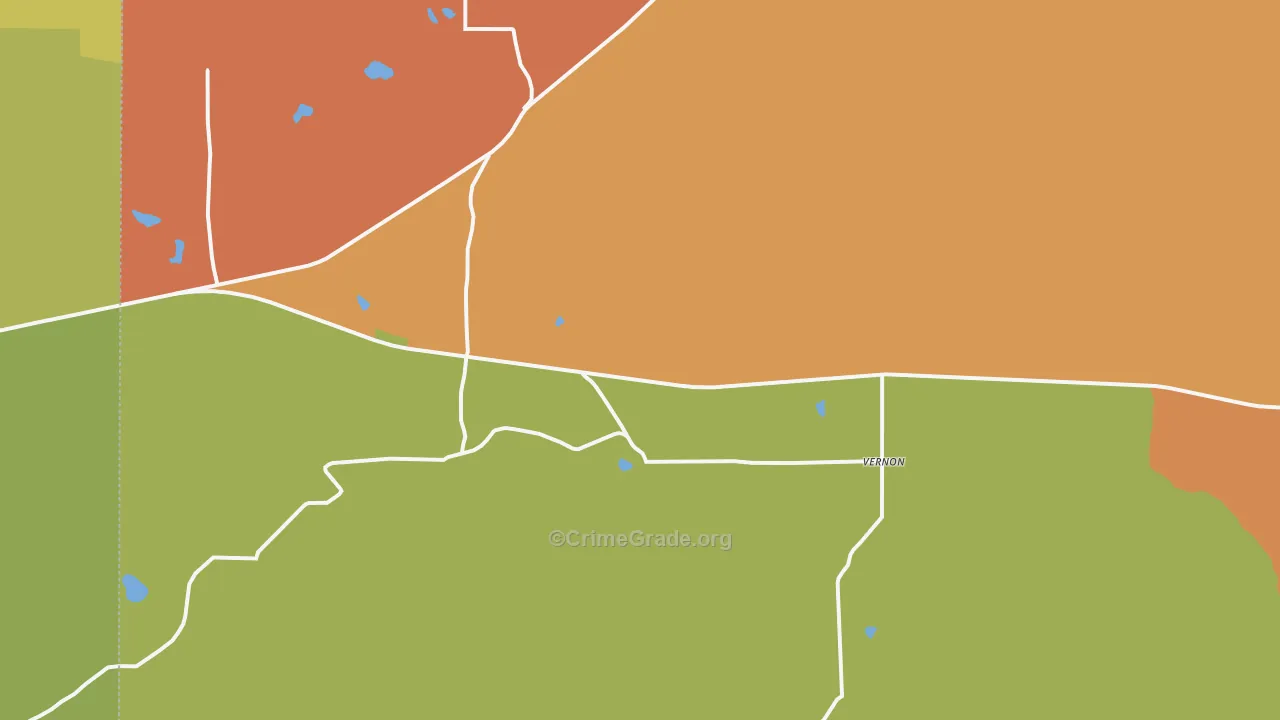 Vernon, AZ Map of Vandalism Rates