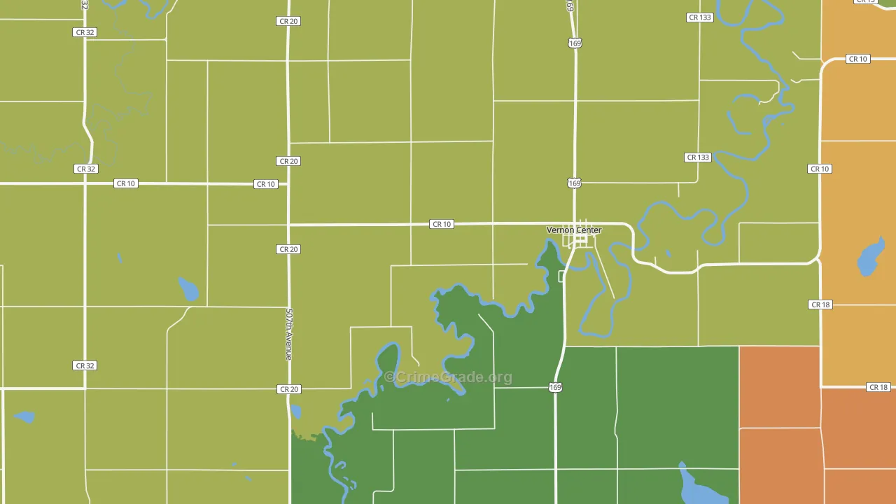 Vernon Center, MN Map of Vandalism Rates