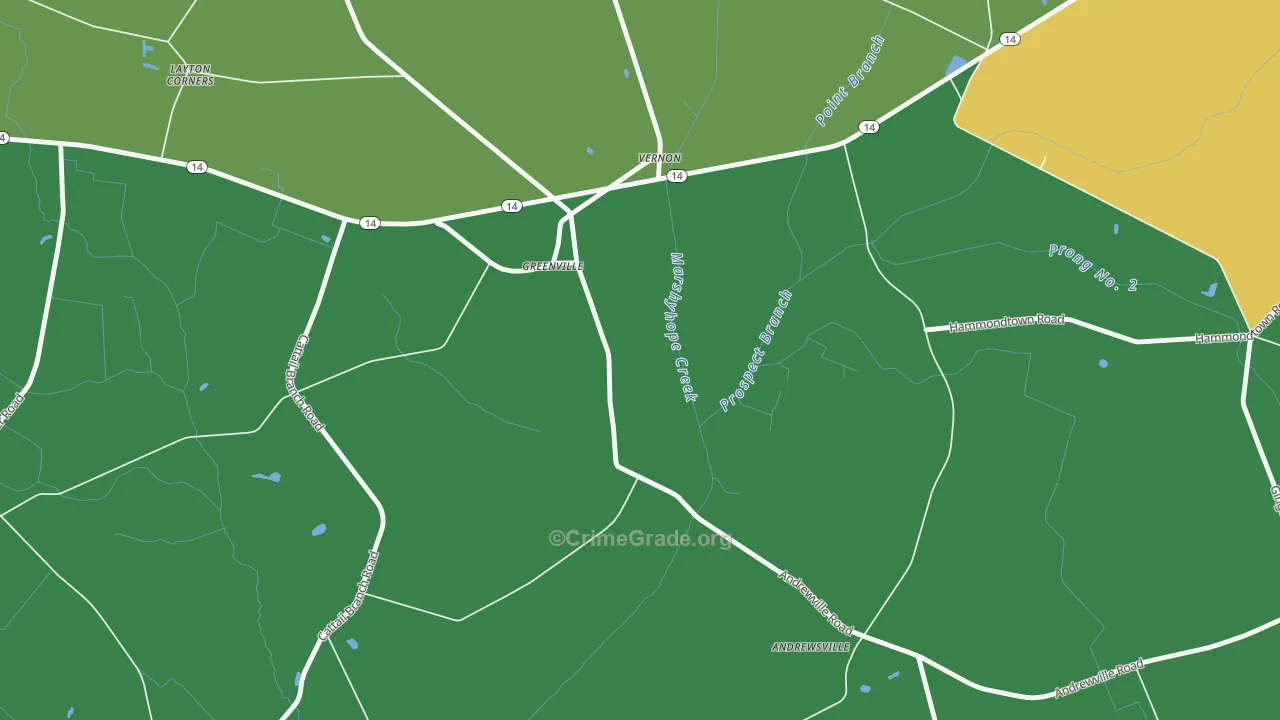 Vernon, DE Map of Vandalism Rates