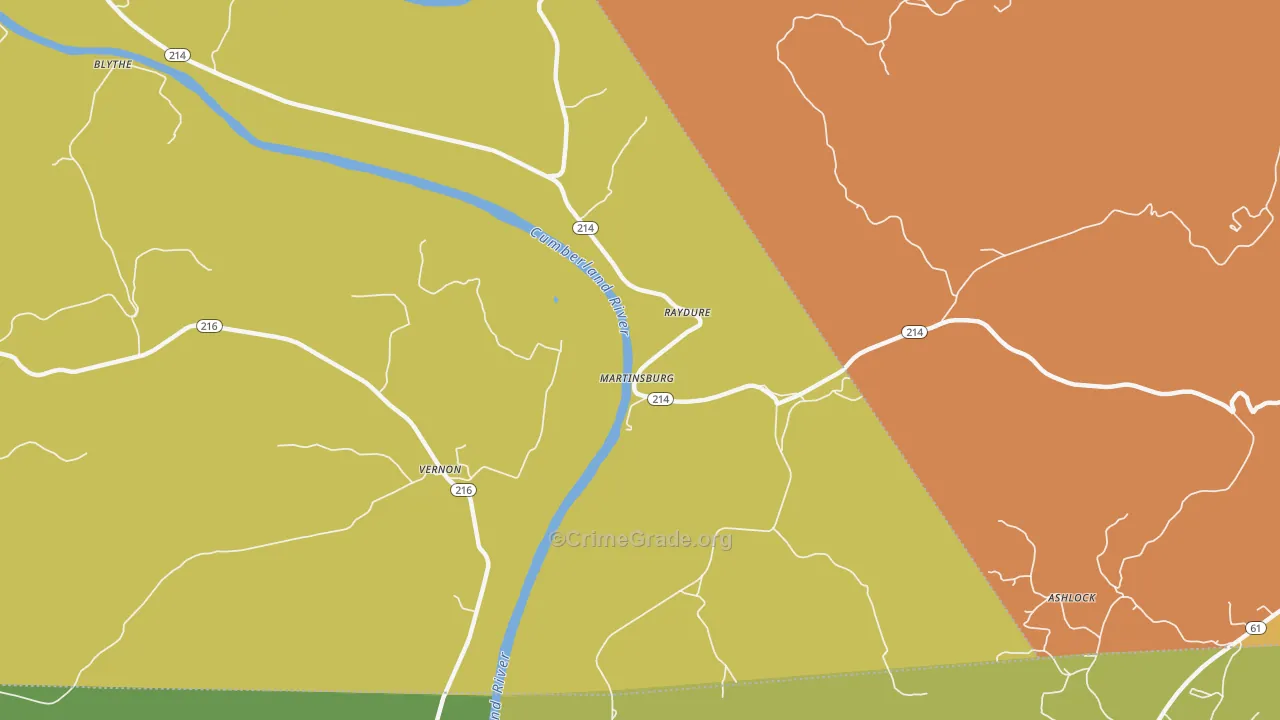 Vernon, KY Map of Vandalism Rates