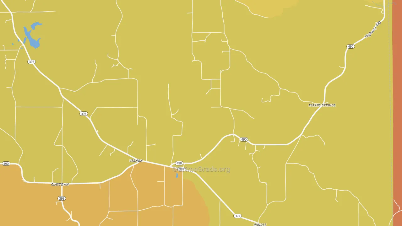 Vernon, MS Map of Vandalism Rates