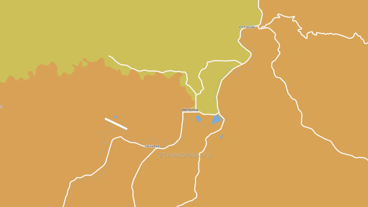 Vernonia, OR Map of Vandalism Rates