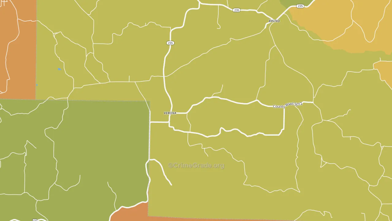 Verona, AR Map of Vandalism Rates