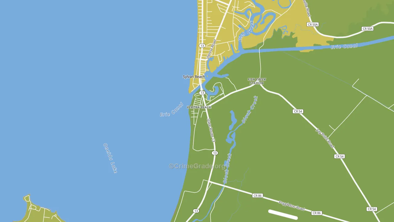 Verona Beach, NY Map of Vandalism Rates