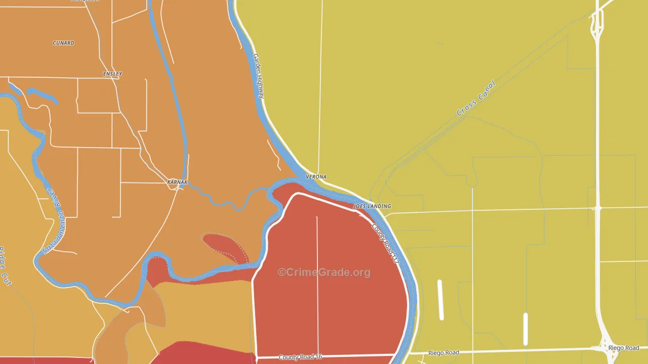 Verona, CA Map of Vandalism Rates